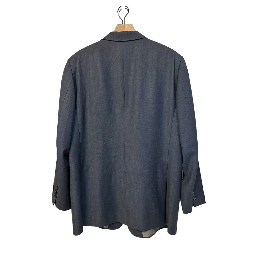 Burberry London Collins 2 Button Dual Vented Blue Blazer 52L Made In Italy‎ Wool